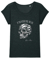 'If The Ocean Dies, We Die' Women's Rolled Sleeve T-Shirt