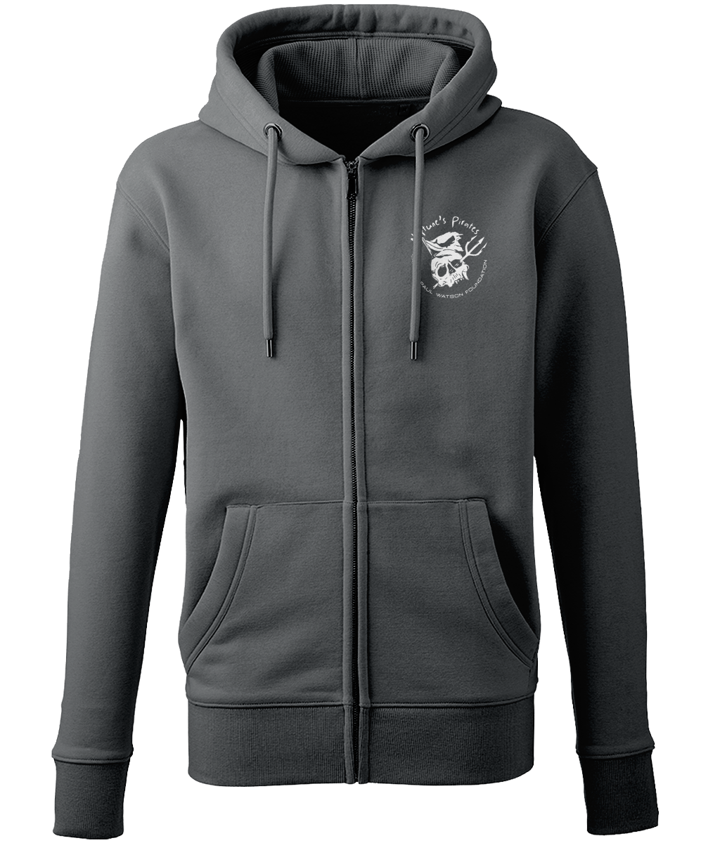 Neptune's Pirate Skull Logo Unisex Zip Hoodie - Captain Paul Watson Foundation (t/a Neptune's Pirates)