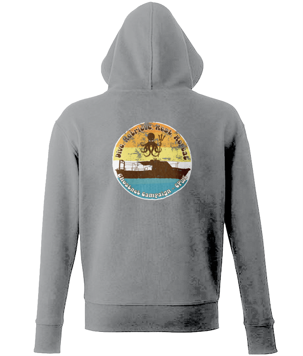 Dive Repeat Rest Repeat Unisex Zip Hoodie - Captain Paul Watson Foundation (t/a Neptune's Pirates)