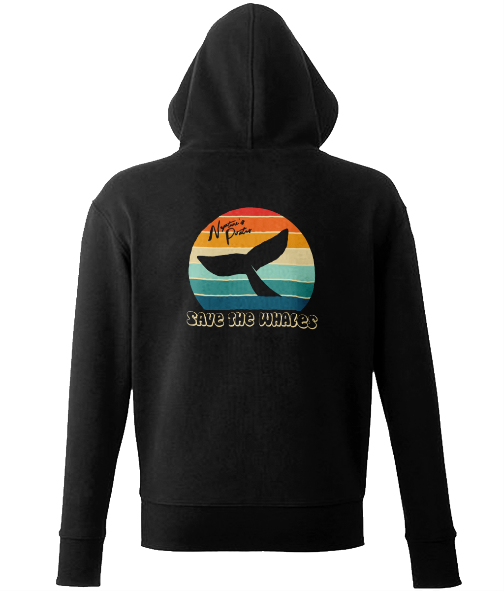 Retro 'Save The Whales' Unisex Zip Hoodie - Captain Paul Watson Foundation (t/a Neptune's Pirates)