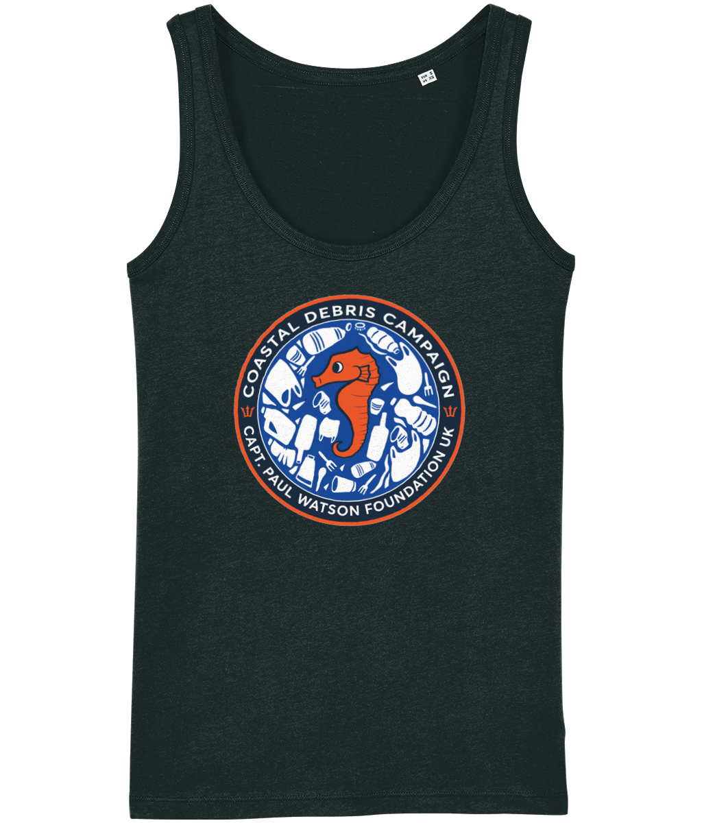 Coastal Debris Campaign Logo Front Women's Tank Top - Captain Paul Watson Foundation (t/a Neptune's Pirates)