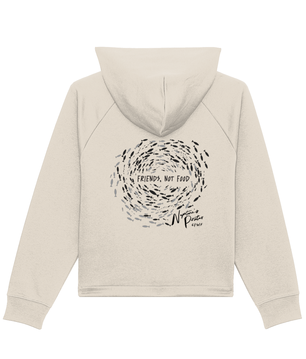 'Friends Not Food' Women's Boxy Cropped Hoodie