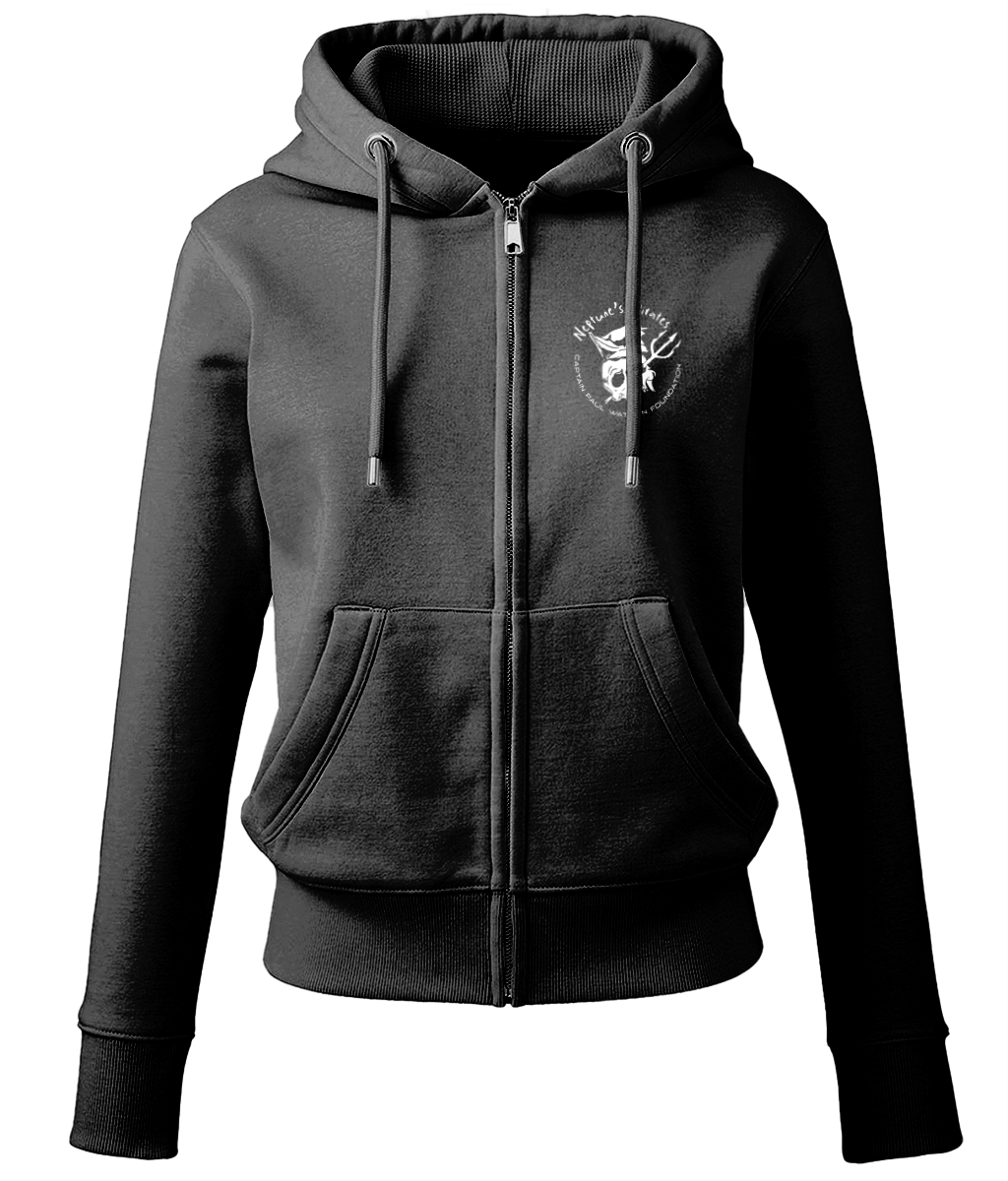Retro 'Save The Whales' Women's Zip Hoodie - Captain Paul Watson Foundation (t/a Neptune's Pirates)