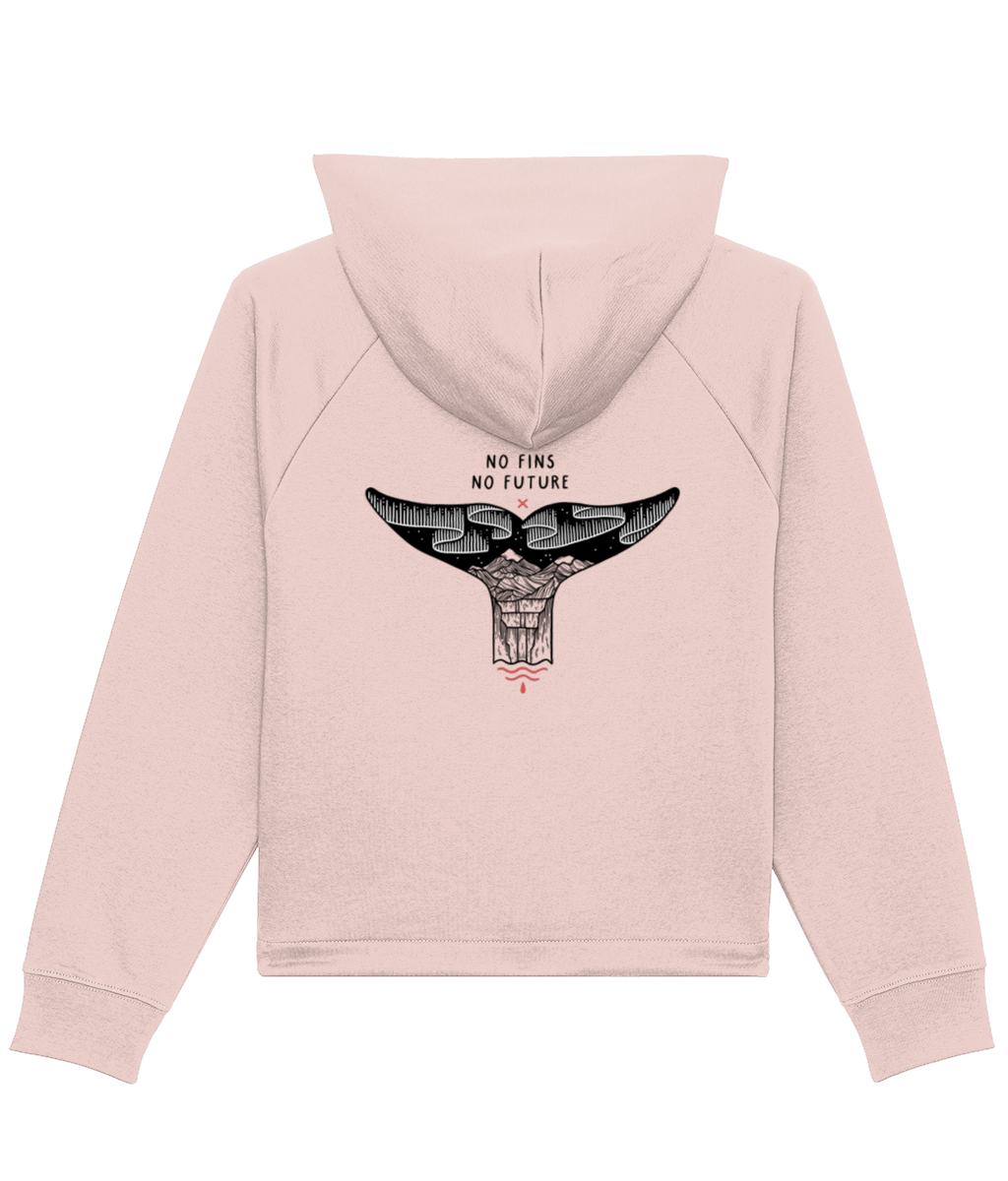 'No Fins No Future' Women's Boxy Cropped Hoodie