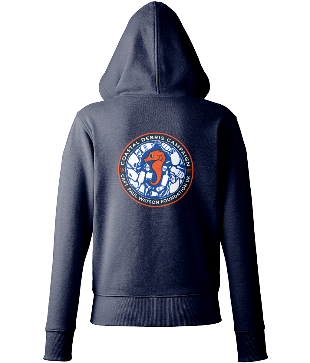 Coastal Debris Campaign Women's Zip Hoodie - Captain Paul Watson Foundation (t/a Neptune's Pirates)