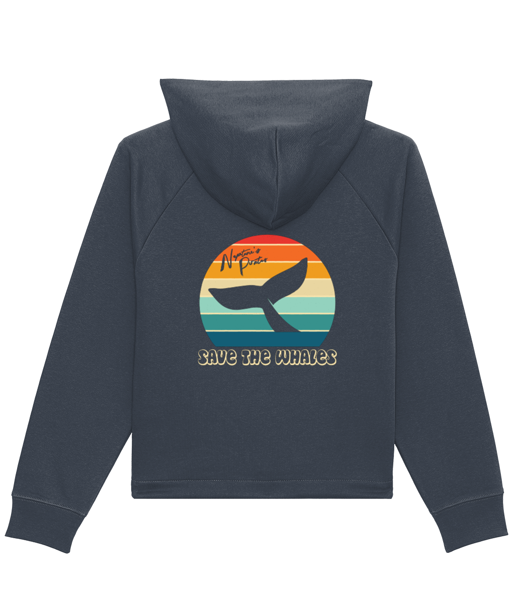 Retro 'Save The Whales' Women's Boxy Cropped Hoodie