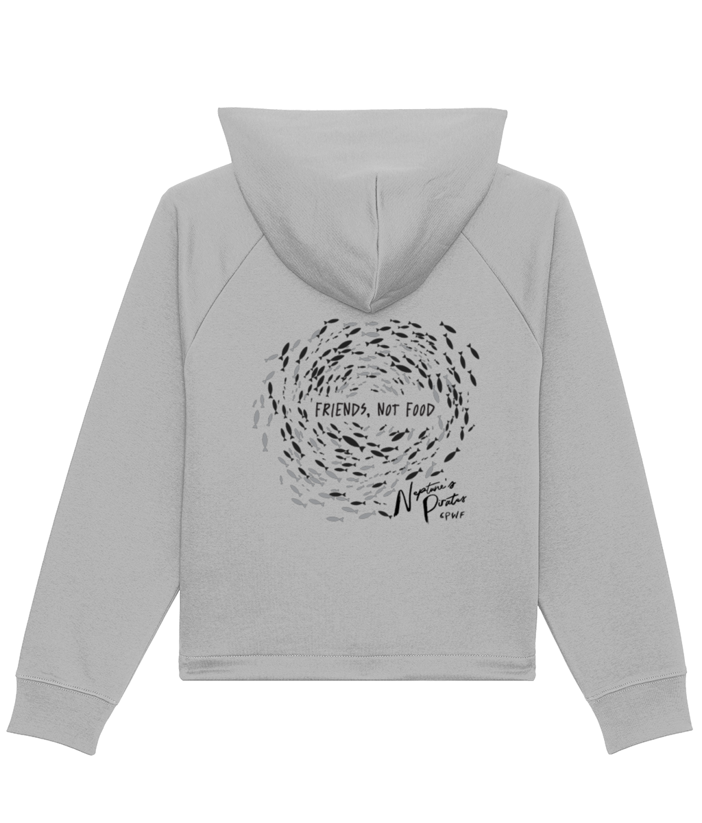 'Friends Not Food' Women's Boxy Cropped Hoodie