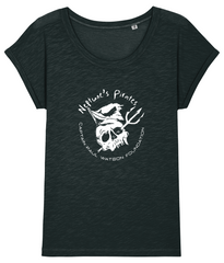Neptune's Pirates Skull Logo Women's Rolled Sleeve T-Shirt - Captain Paul Watson Foundation (t/a Neptune's Pirates)