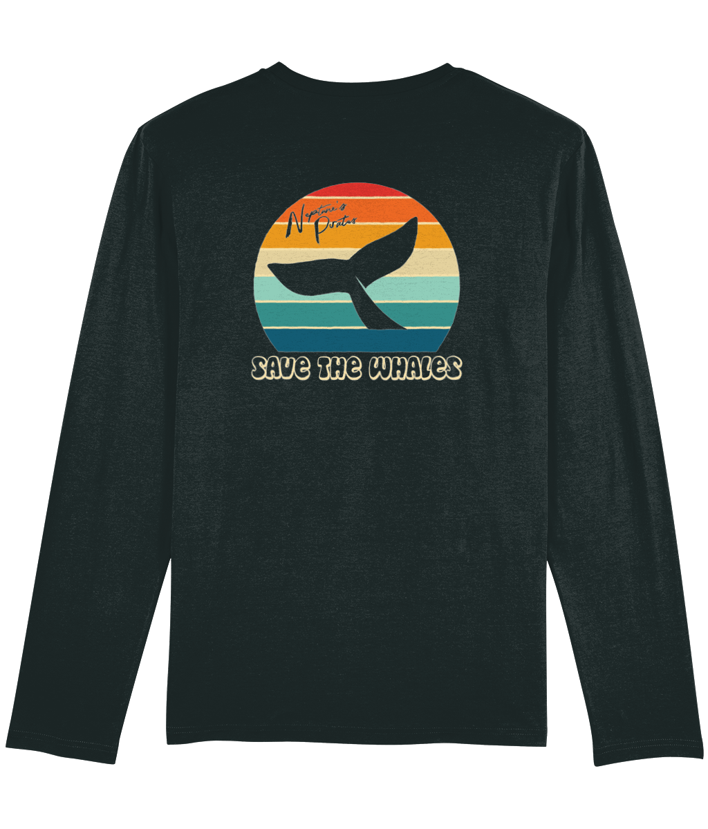 Retro 'Save The Whales' Unisex Long Sleeve T-Shirt - Captain Paul Watson Foundation (t/a Neptune's Pirates)